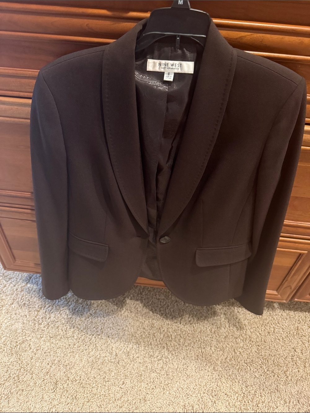 Nine West chocolate brown Single-Button Blazer